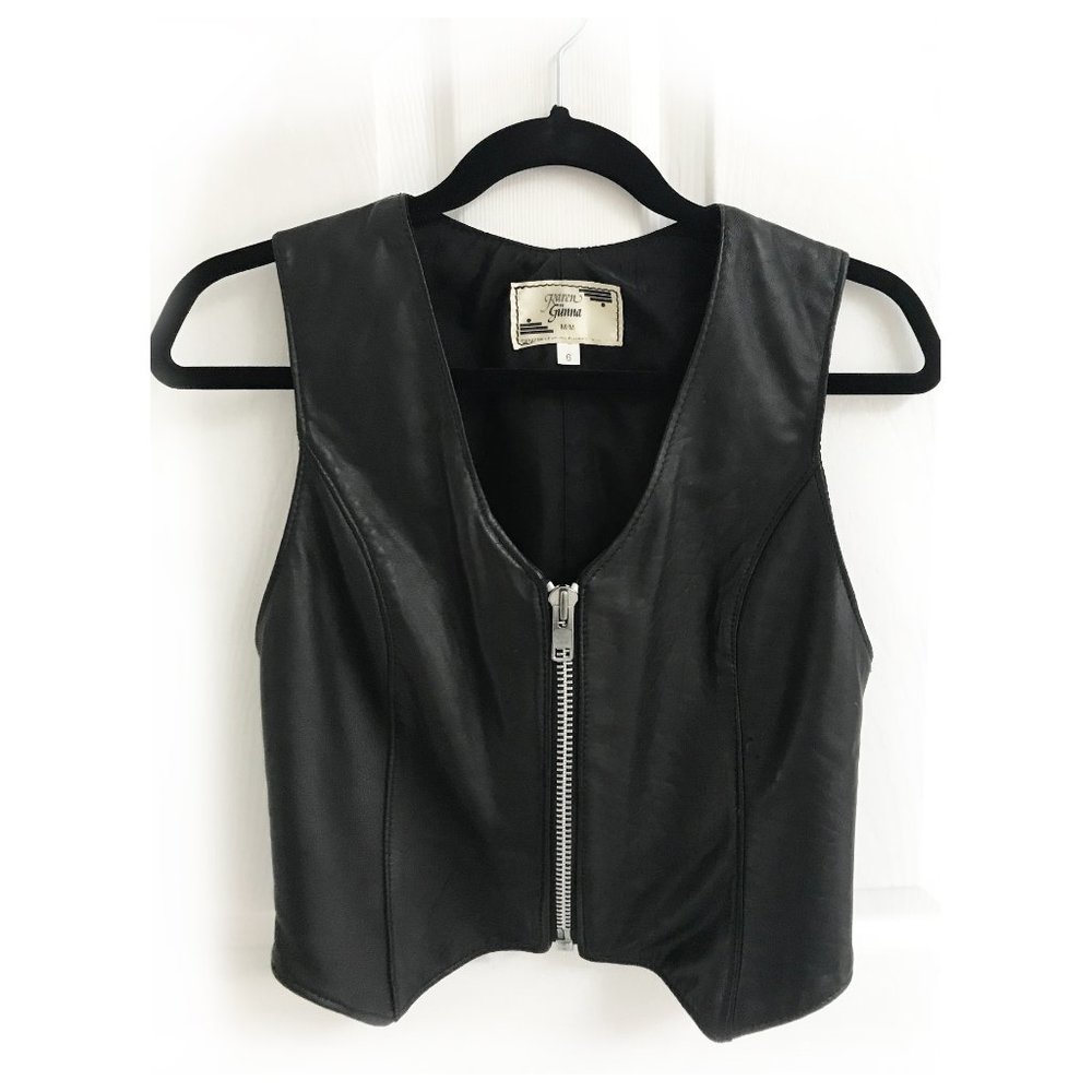 Karen Gunna Black Leather Vest